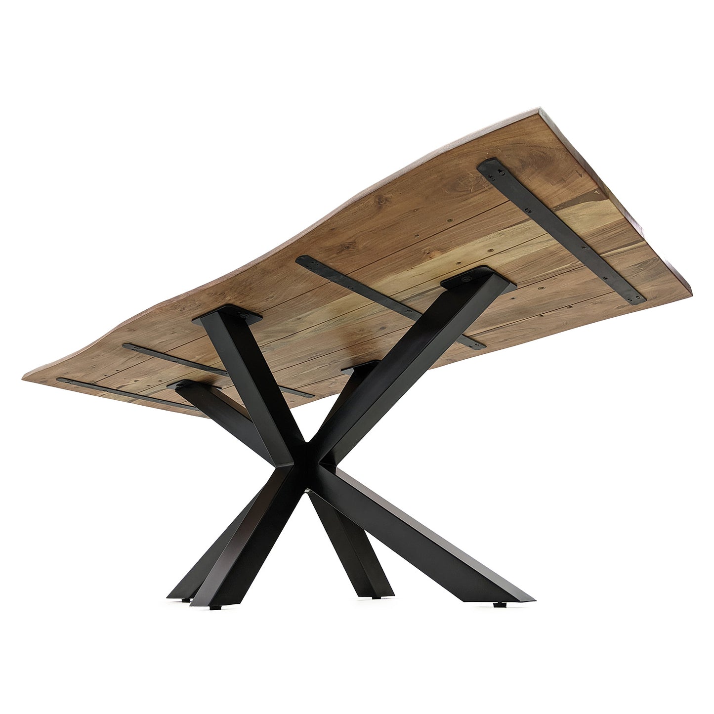 
                  
                    Esstisch Akazie Massivholz 140 x 80 cm Sterngestell Metall - Kant
                  
                