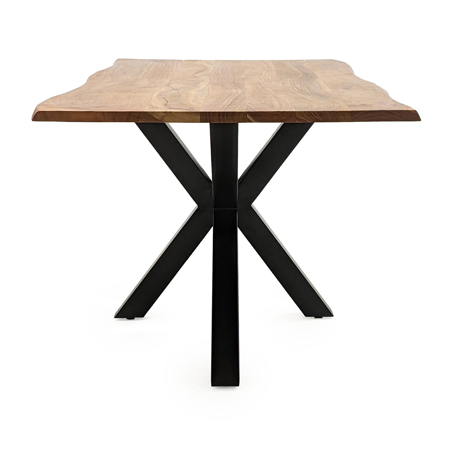
                  
                    Esstisch Akazie Massivholz 140 x 80 cm Sterngestell Metall - Kant
                  
                