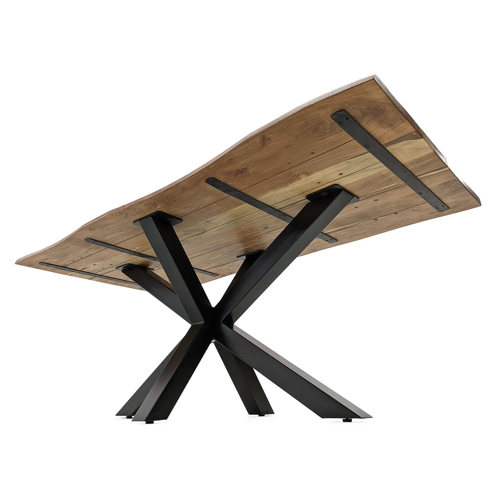 
                  
                    Esstisch Akazie Massivholz 160 x 85 cm Sterngestell Metall - Kant
                  
                