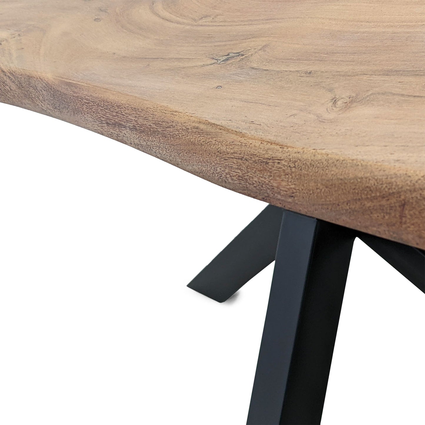 
                  
                    Esstisch Akazie Massivholz 160 x 85 cm Sterngestell Metall - Kant
                  
                