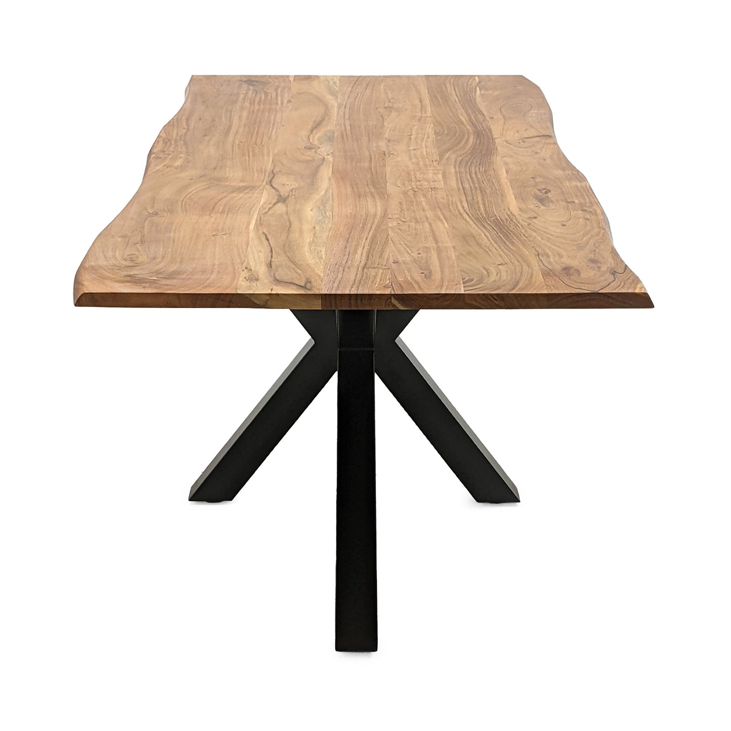 
                  
                    Esstisch Akazie Massivholz 160 x 85 cm Sterngestell Metall - Kant
                  
                