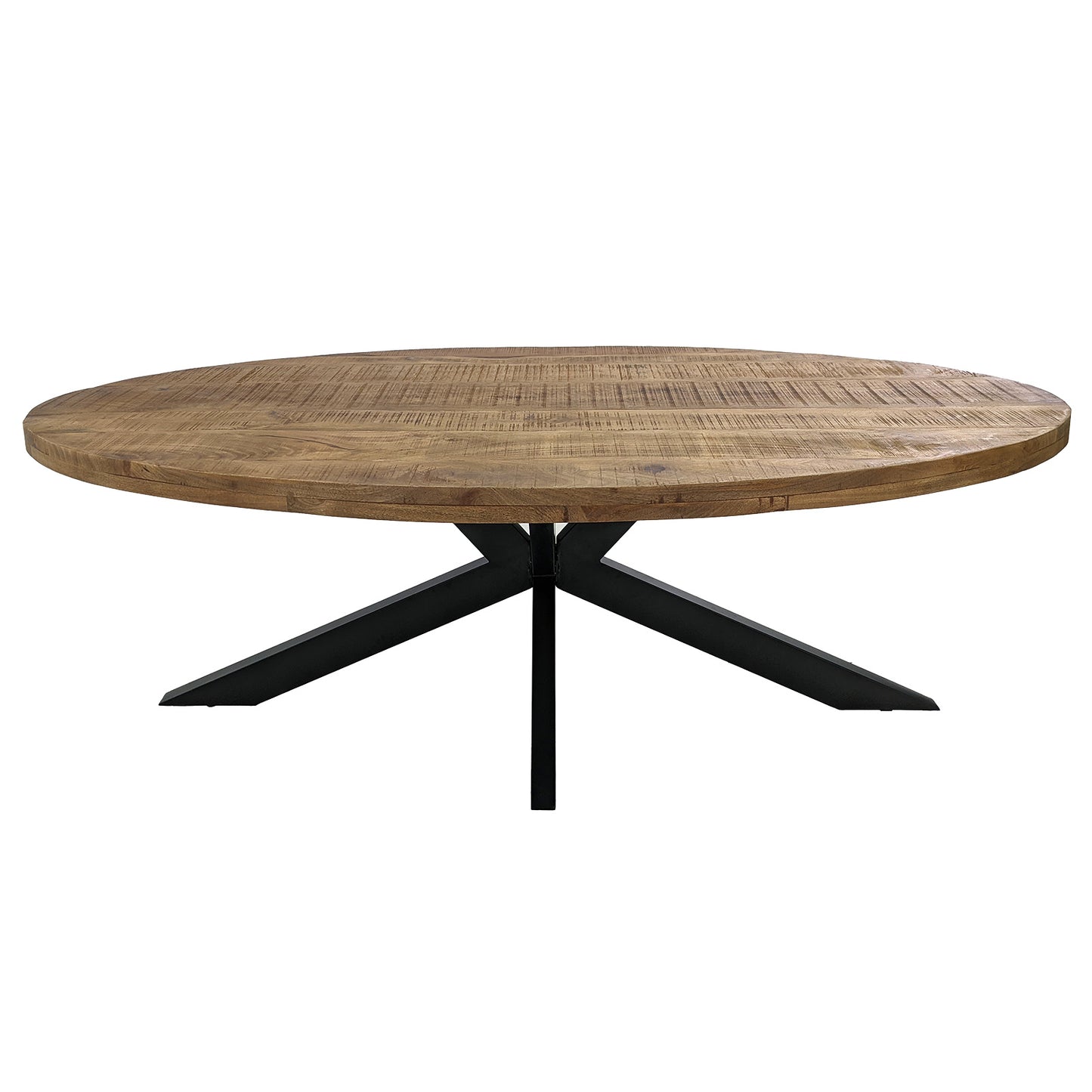 
                  
                    Esstisch 240 x 120 cm Massivholz Natur Oval Sternenfuß schwarz - Marten
                  
                