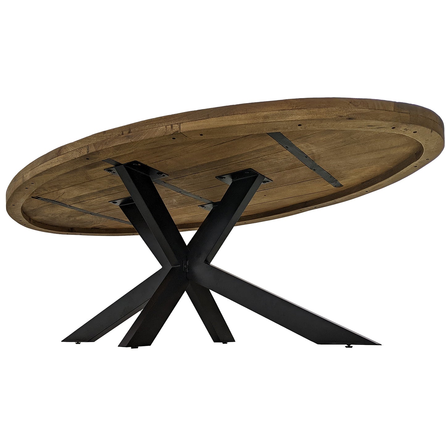 
                  
                    Esstisch 240 x 120 cm Massivholz Natur Oval Sternenfuß schwarz - Marten
                  
                