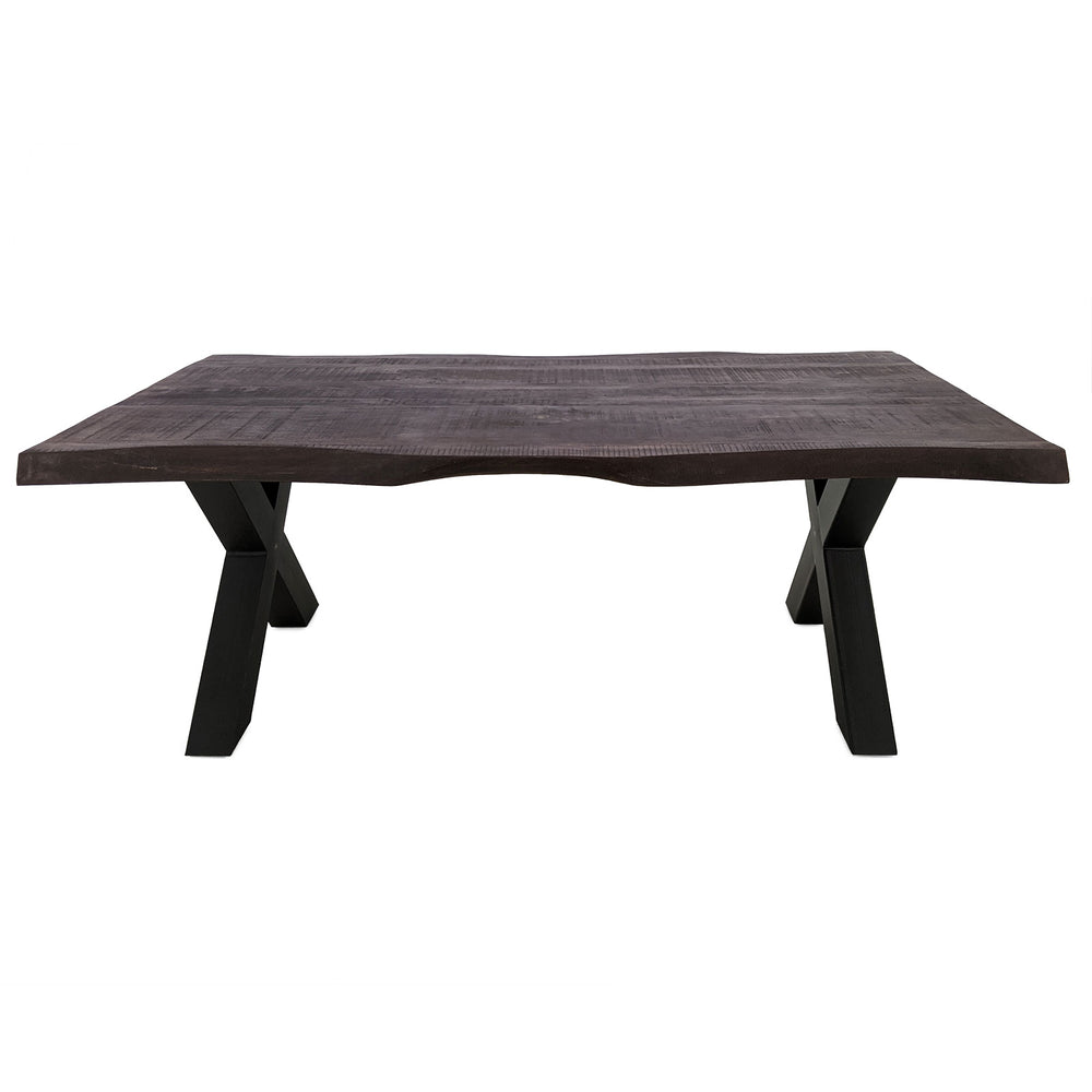 
                  
                    Esstisch 160 x 90 cm Massivholz Antik Kolonial X-Fuß anthrazit - Marten
                  
                
