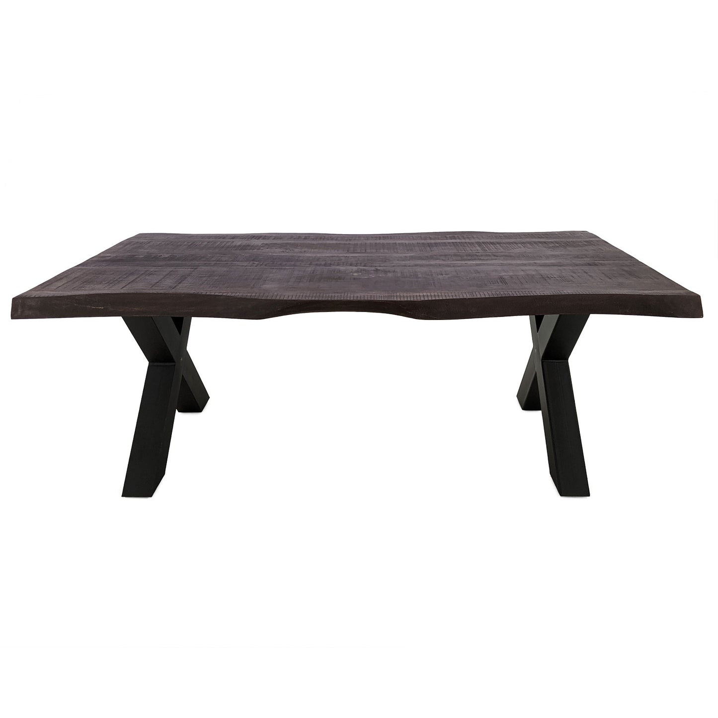 
                  
                    Esstisch 160 x 90 cm Massivholz Antik Kolonial X-Fuß anthrazit - Marten
                  
                