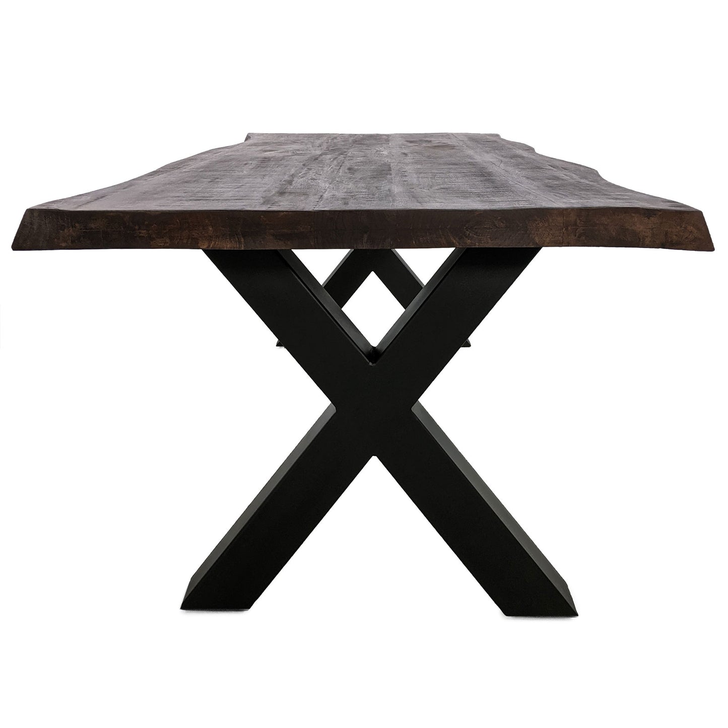 
                  
                    Esstisch 160 x 90 cm Massivholz Antik Kolonial X-Fuß anthrazit - Marten
                  
                