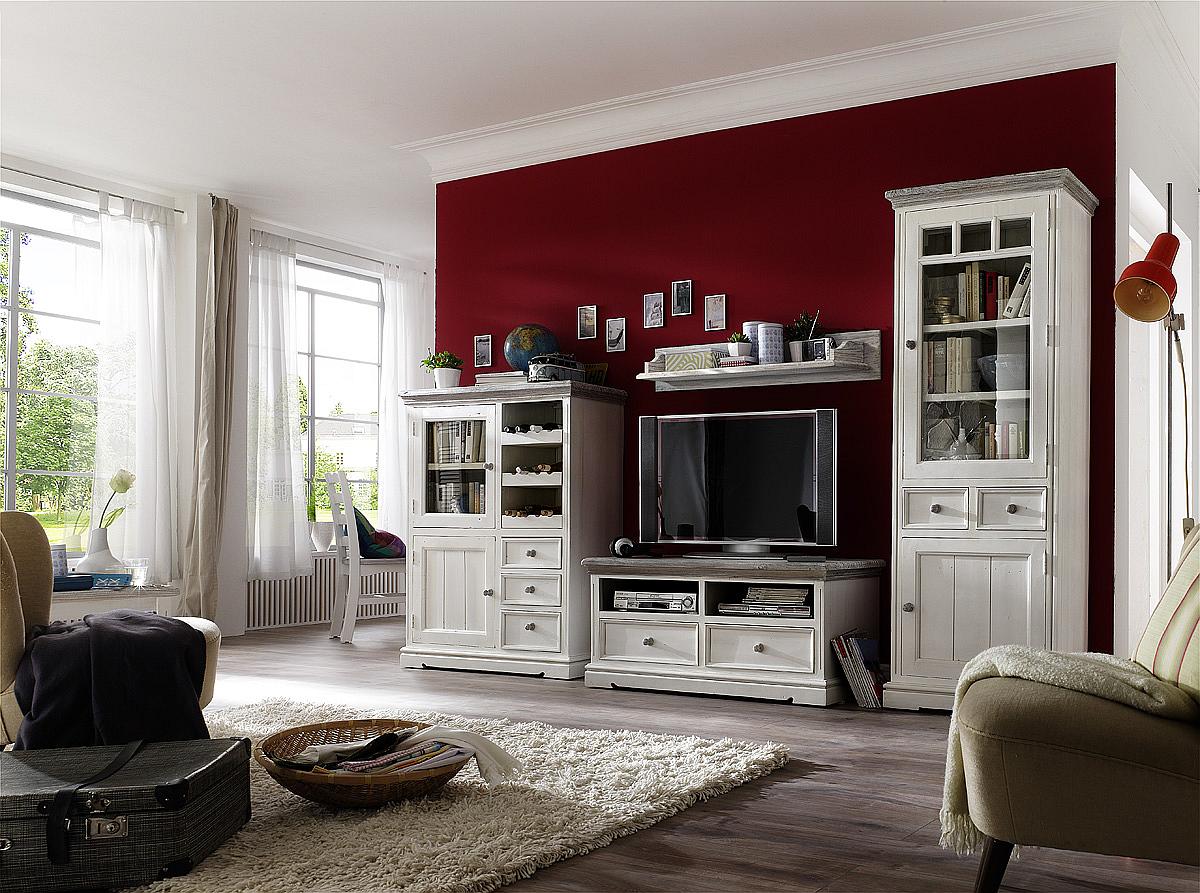 
                  
                    Vitrine 1 trg. Kiefer massiv Landhausstil weiss - Opus
                  
                