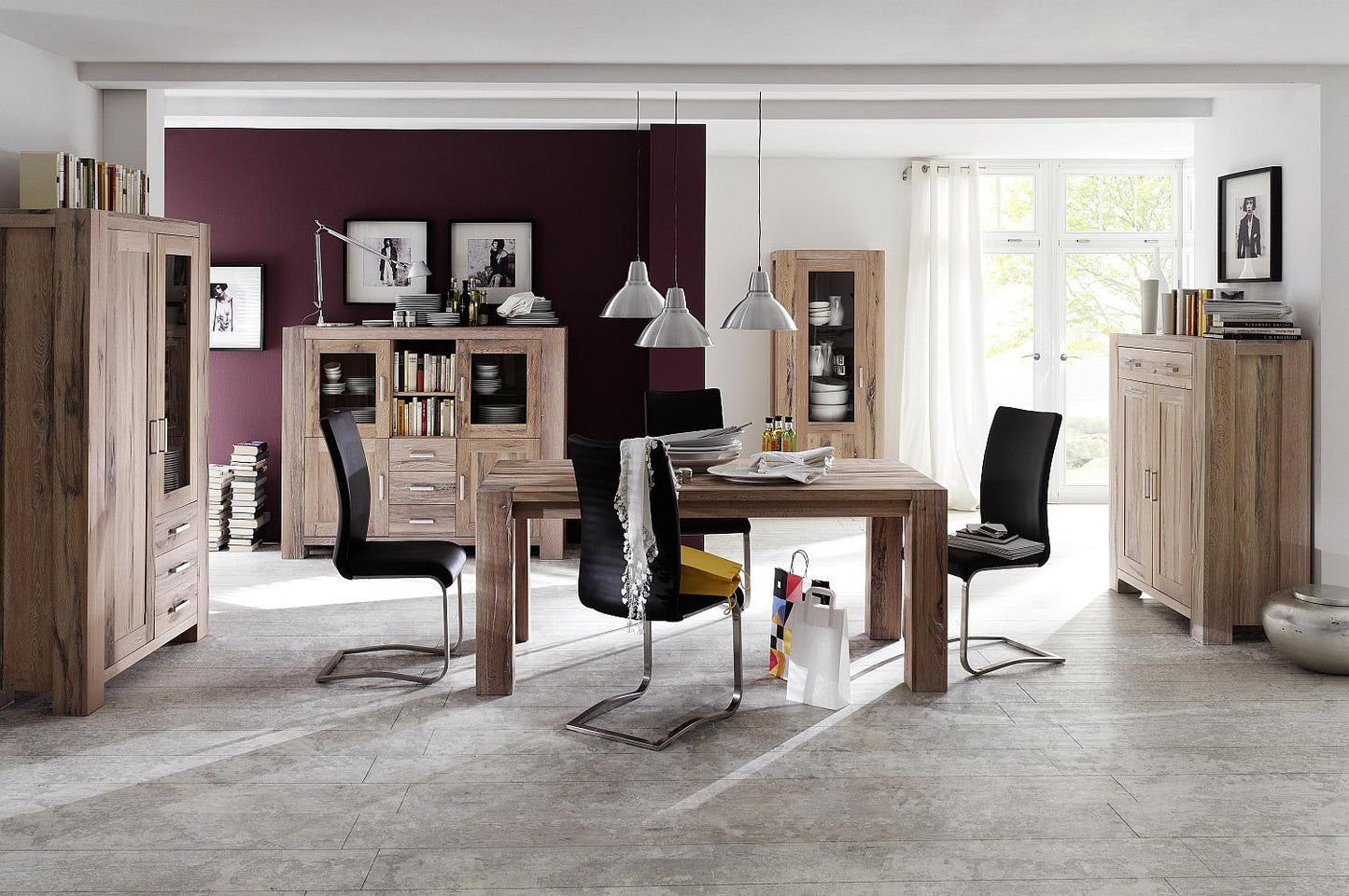 
                  
                    Highboard Eiche massiv Weiß gekälkt Braxton
                  
                