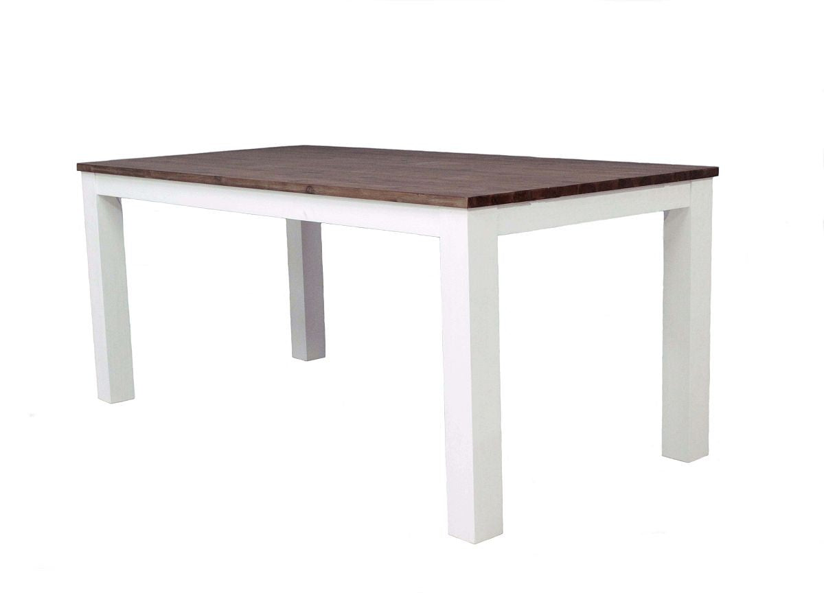 
                  
                    Esstisch 160 x 85 cm Akazie massiv Weiß/Cappuccino gebürstet Lalé
                  
                
