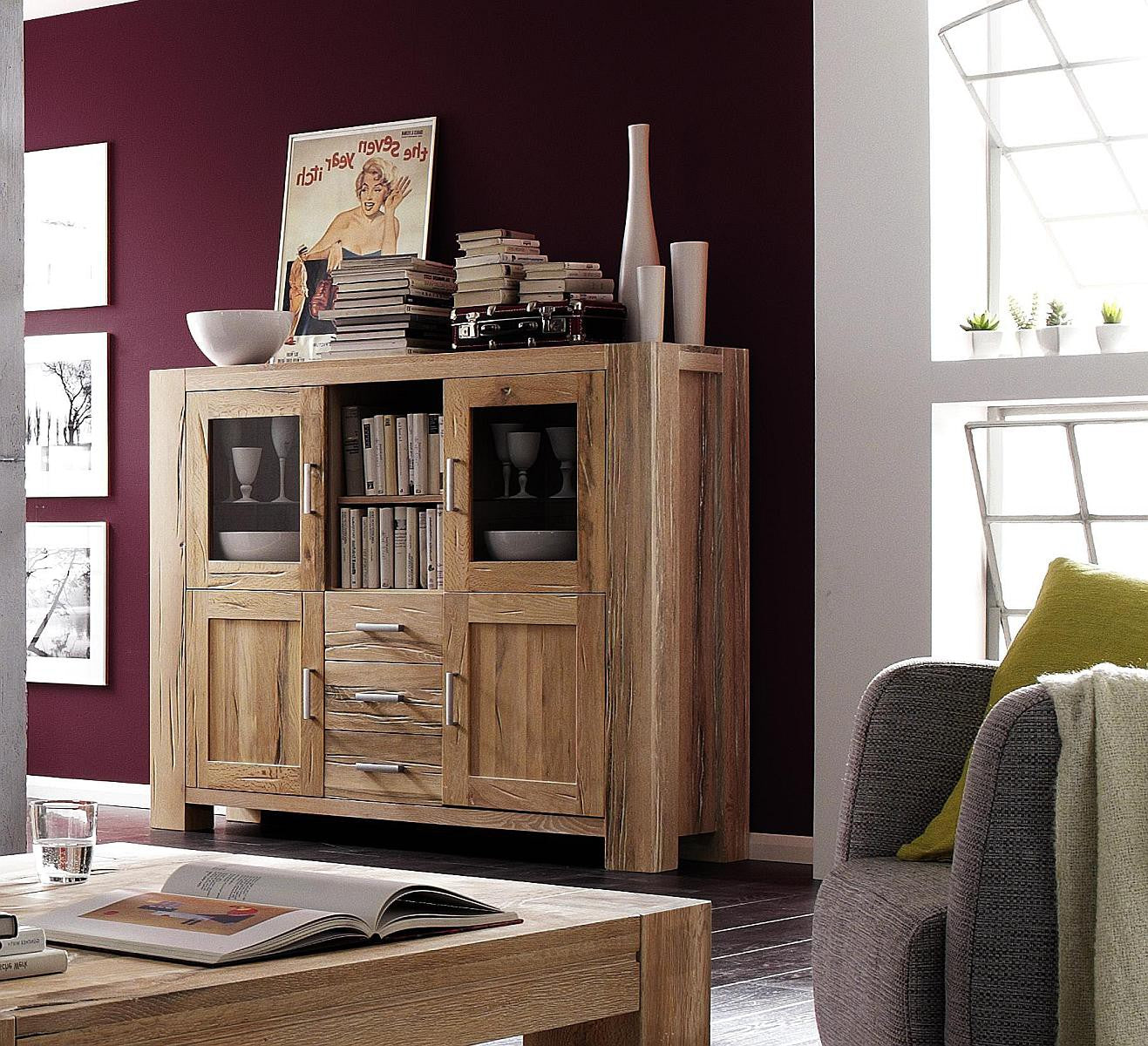 
                  
                    Highboard Eiche massiv Natur geölt Braxton
                  
                