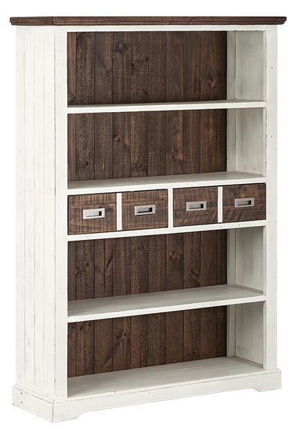 
                  
                    Bücherregal Kiefer massiv weiß/braun Antiklook Dover
                  
                
