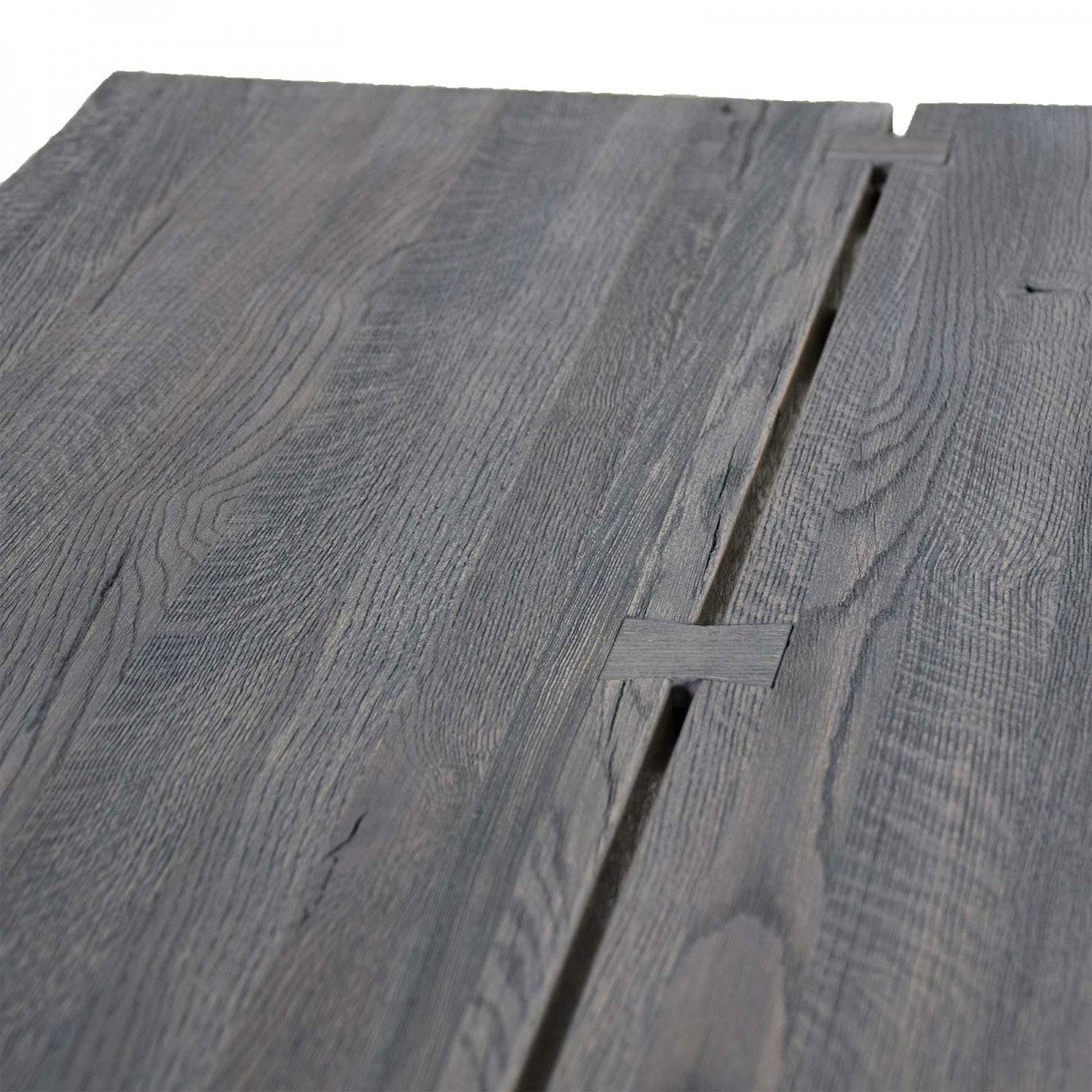 
                  
                    Esstisch 180 x 90 cm Wildeiche massiv grau geölt / Metall Natural Shape
                  
                