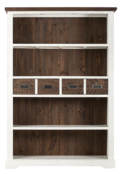
                  
                    Bücherregal Kiefer massiv weiß/braun Antiklook Dover
                  
                