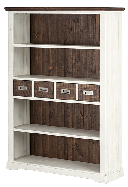 
                  
                    Bücherregal Kiefer massiv weiß/braun Antiklook Dover
                  
                