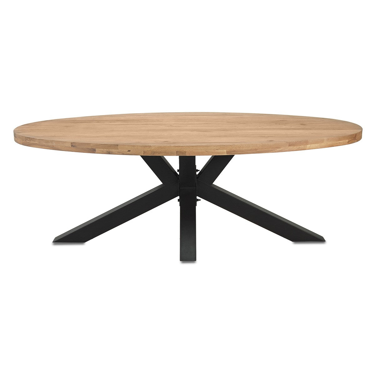 
                  
                    Esstisch oval 200 x 100 cm Eiche massiv / Metall - Star
                  
                