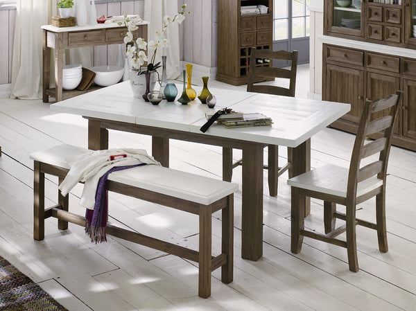 Bild von Esstisch Pinie massiv Cappuccino 180/220 x 105 Village