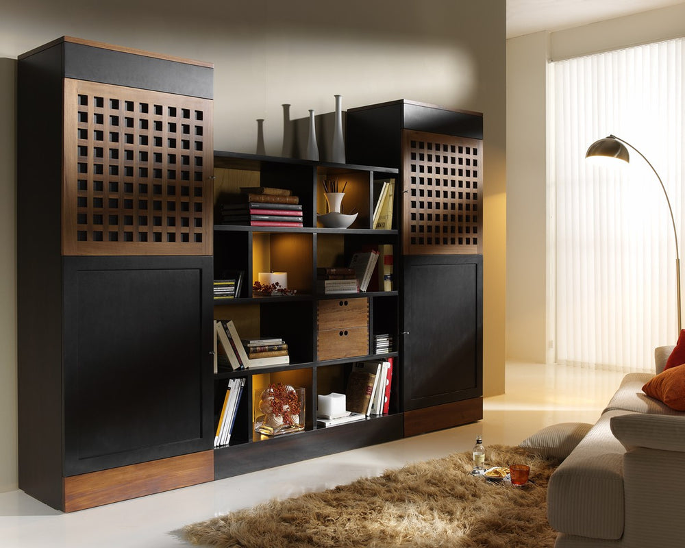 Highboard Pinie massiv nussbaumfarbig Atlantis