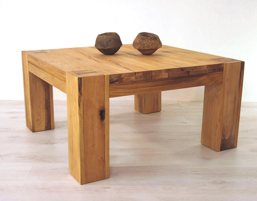 Couchtisch 90 x 90 cm Eiche massiv Natur geölt Braxton