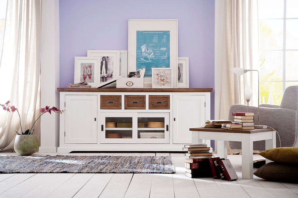 
                  
                    Sideboard Akazie massiv weiß / cappuccino Landhaus Fleur
                  
                