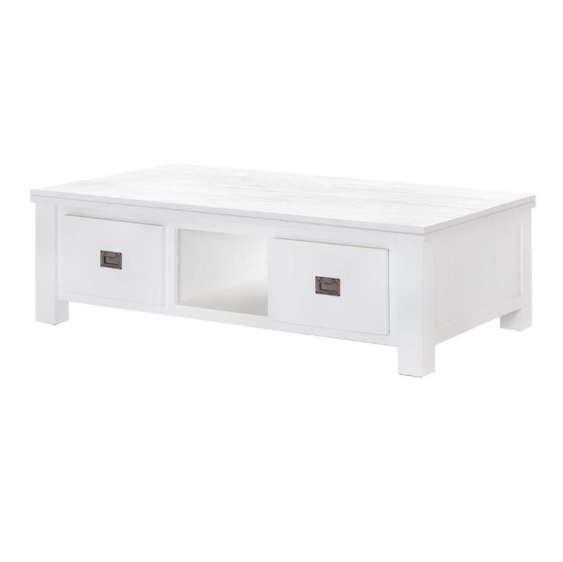 
                  
                    Couchtisch 125 x 80 cm Akazie massiv Weiß Lyron
                  
                