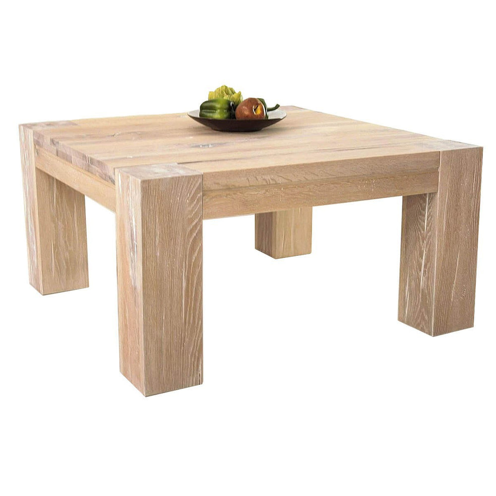 Couchtisch Eiche massiv Weiß gekälkt 70 x 70 cm Braxton