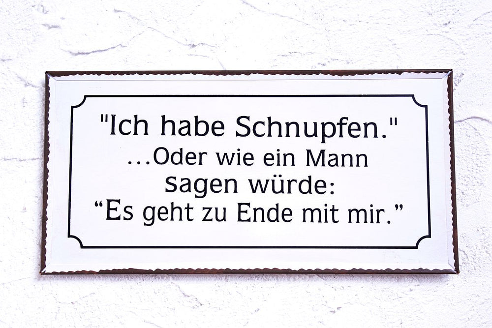 Shabby Chic Deko Blechschild mit witzigem Spruch Schnupfen
