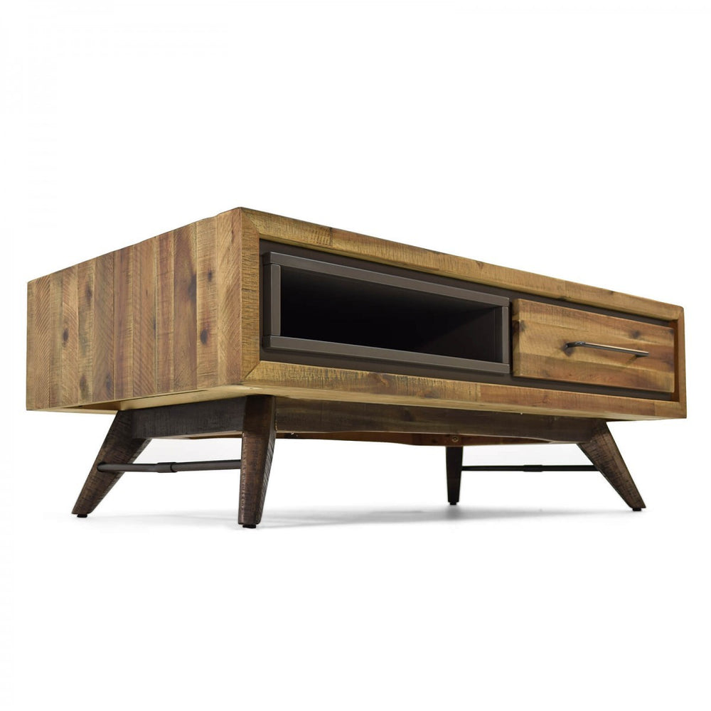 
                  
                    Couchtisch 120 x 70 cm Akazie massiv / Metall Vintage-Look Tati
                  
                