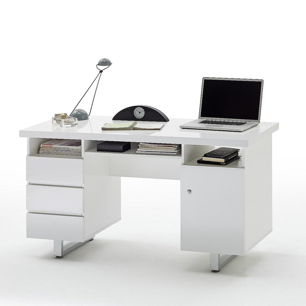 Sydney Office Schreibtisch - Hochglanz weiß lackiert - 9811-40125W4