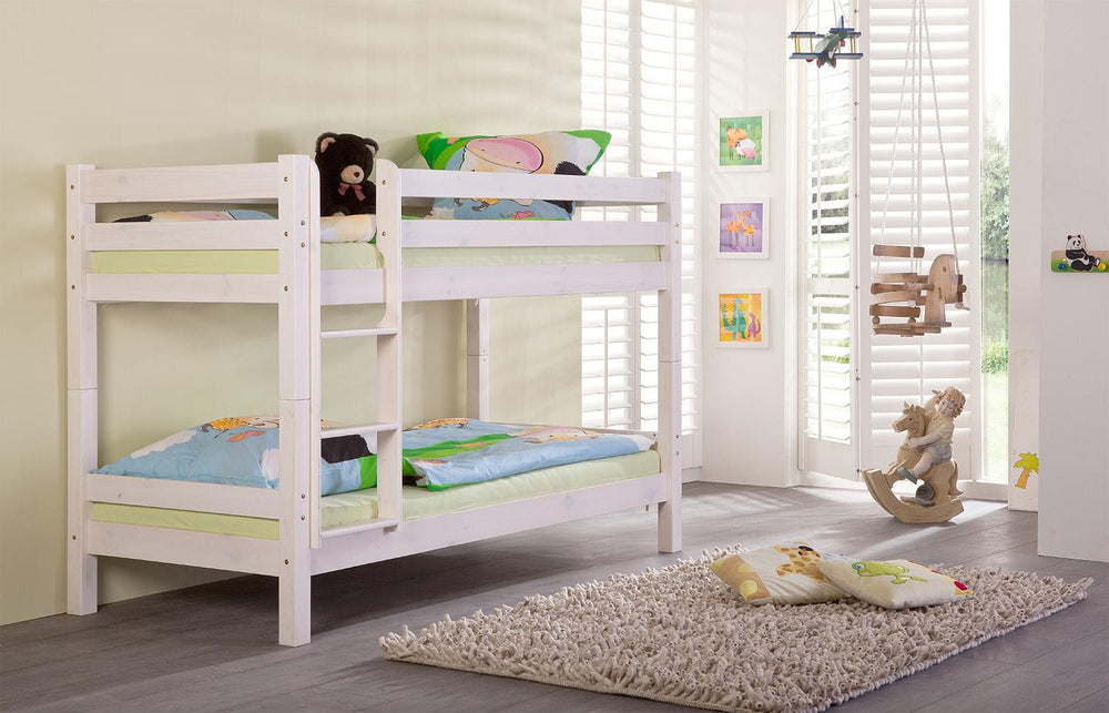 Knuth Etagenbett Hochbett Kiefer massiv weiß - 9814-Knuth-RW