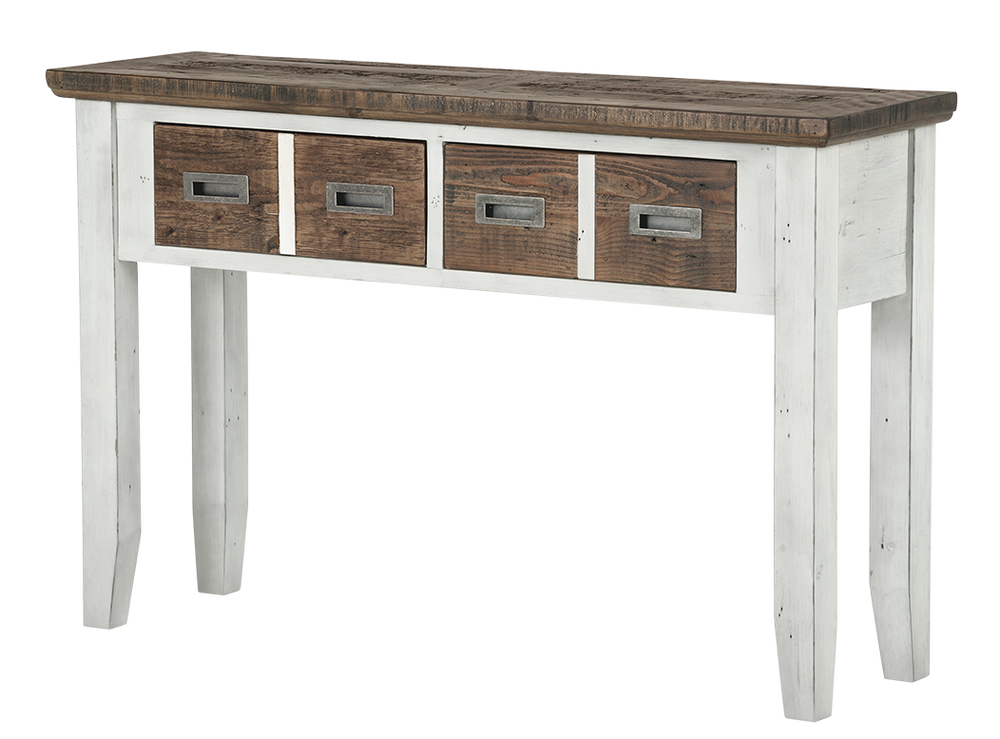 Anrichte Kiefer massiv weiß/braun Antiklook Dover