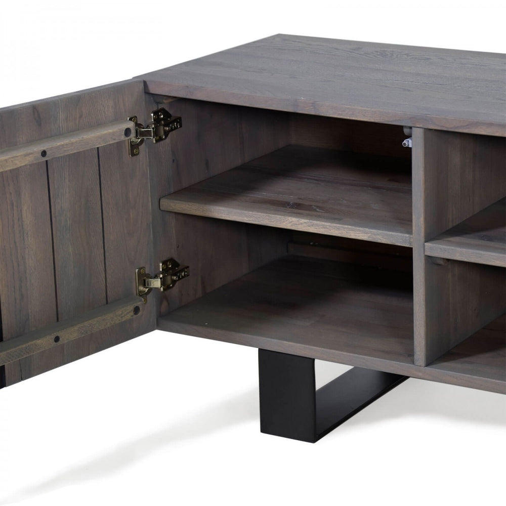 
                  
                    TV-Schrank Wildeiche massiv grau geölt / Metall Natural Shape
                  
                