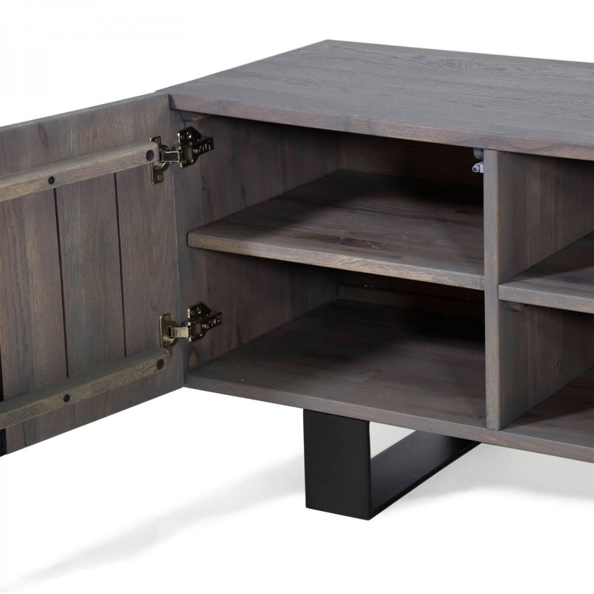 
                  
                    TV-Schrank Wildeiche massiv grau geölt / Metall Natural Shape
                  
                