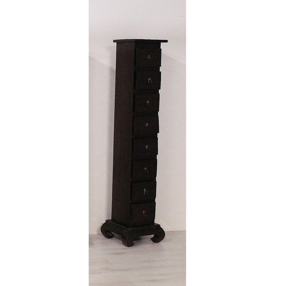 Hochkommode Henry braun Palisander massiv