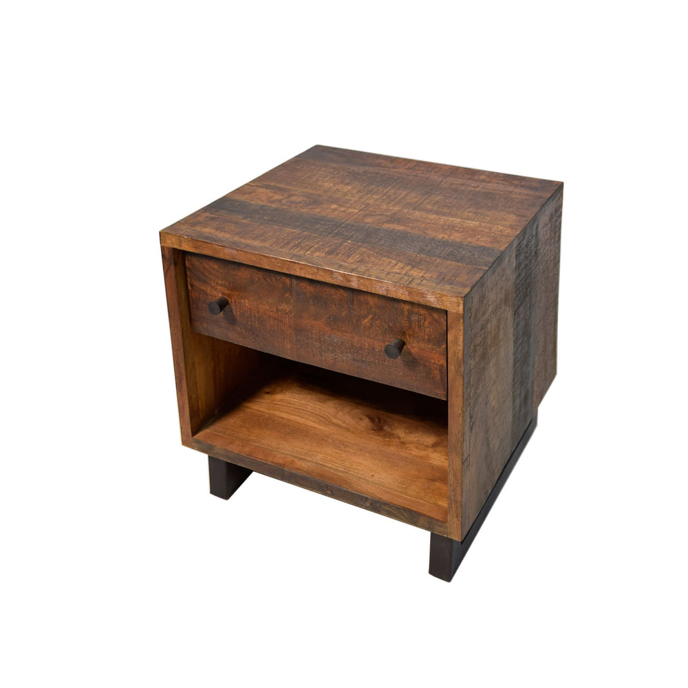 Nachtkonsole Mango massiv Retro Vintagelook Kumasi
