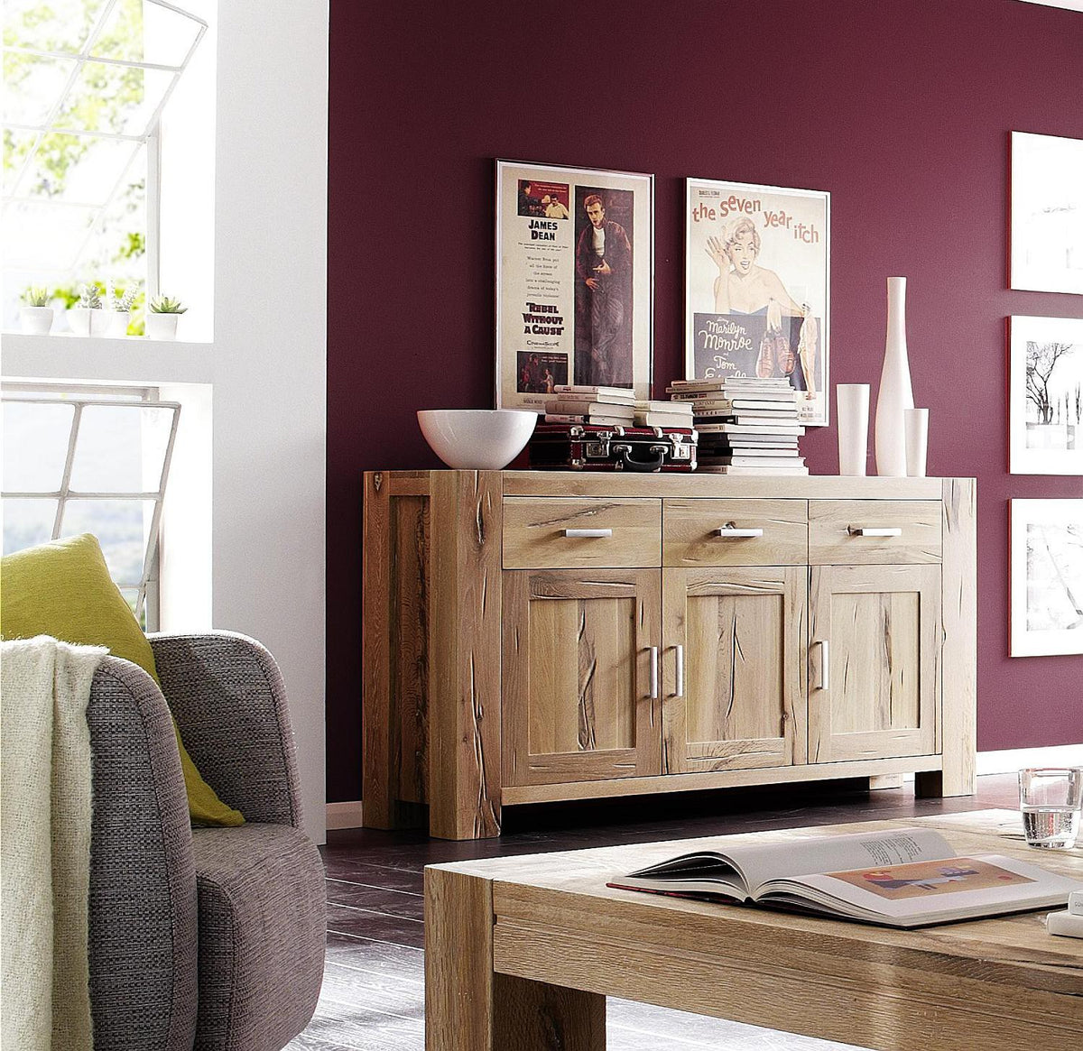 Sideboard Eiche massiv Natur geölt Braxton