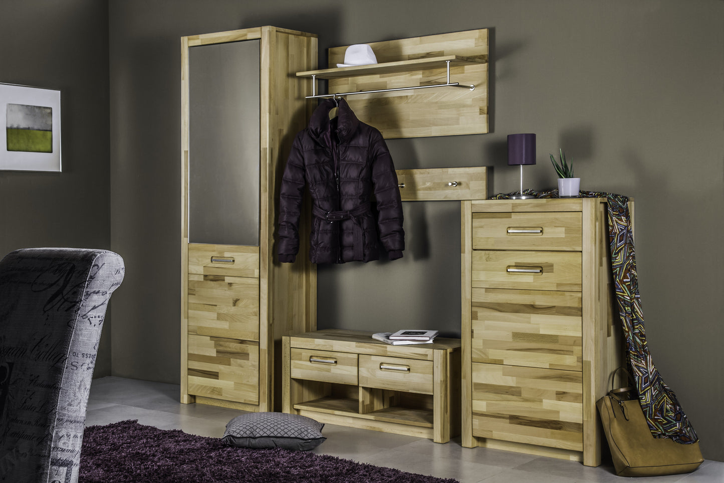 
                  
                    Garderobe 4tlg. Kernbuche massiv geölt Svenja
                  
                