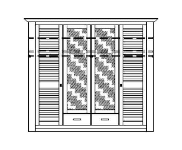 
                  
                    Kleiderschrank 4 trg. Pinie Fronten massiv Landhausstil Laguna
                  
                