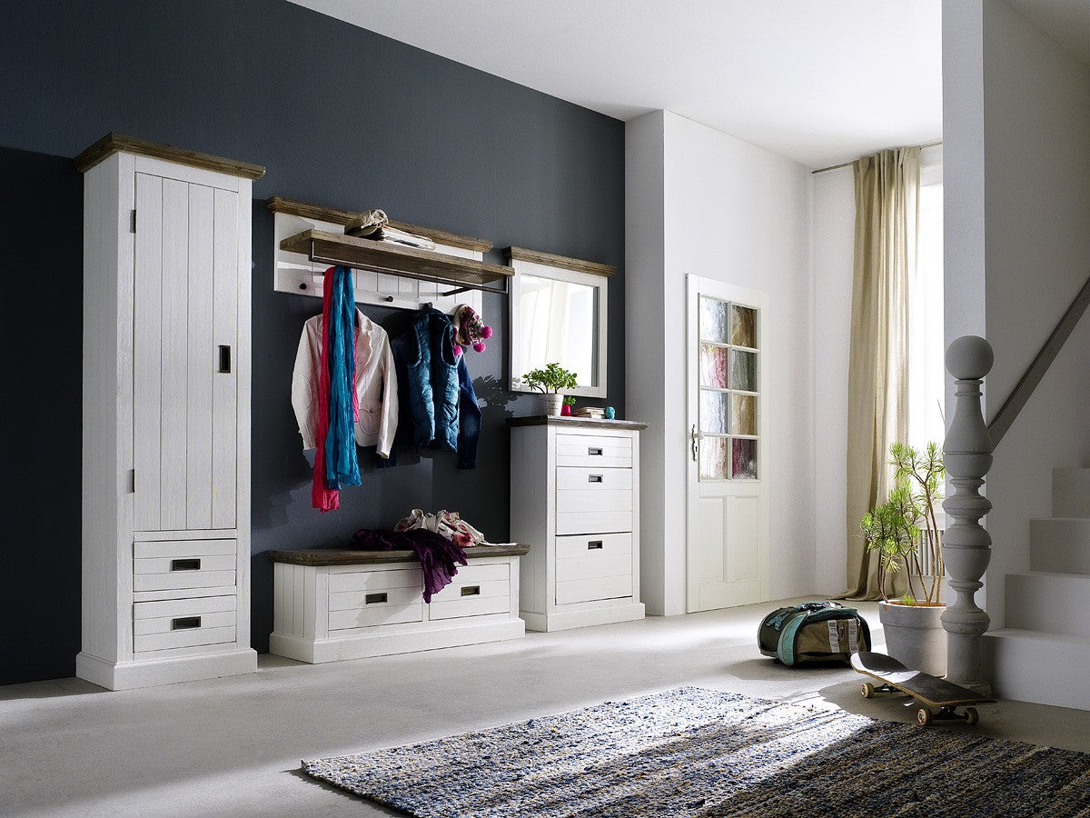 
                  
                    Garderobe Akazie teilmassiv weiß/braun Gomera 9811-GOM07K04
                  
                