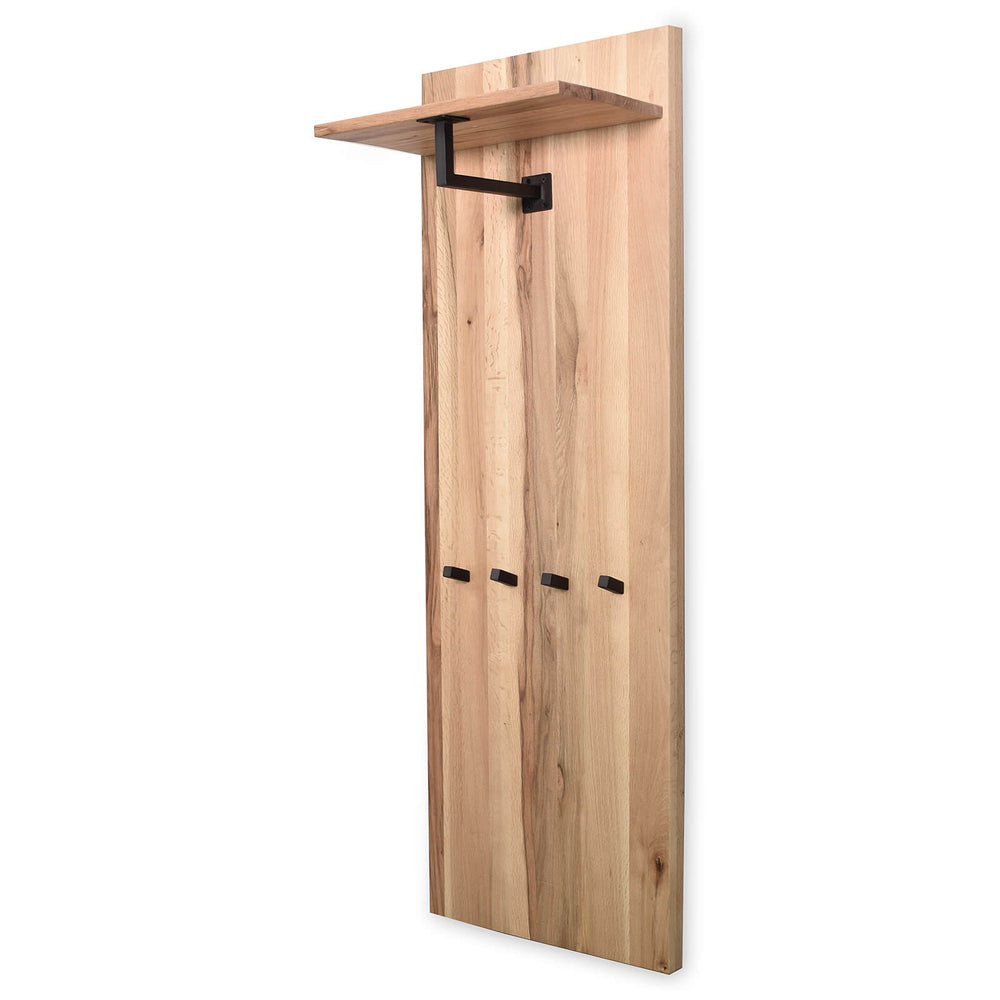 Garderobe Eiche massiv geölt/Metall schwarz 145 cm Neru