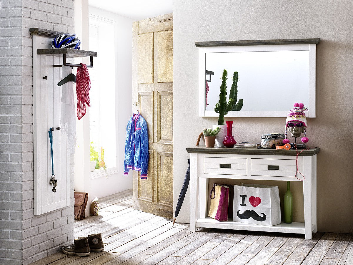 
                  
                    Garderobe Akazie teilmassiv weiß/braun Gomera 9811-GOM07K01
                  
                