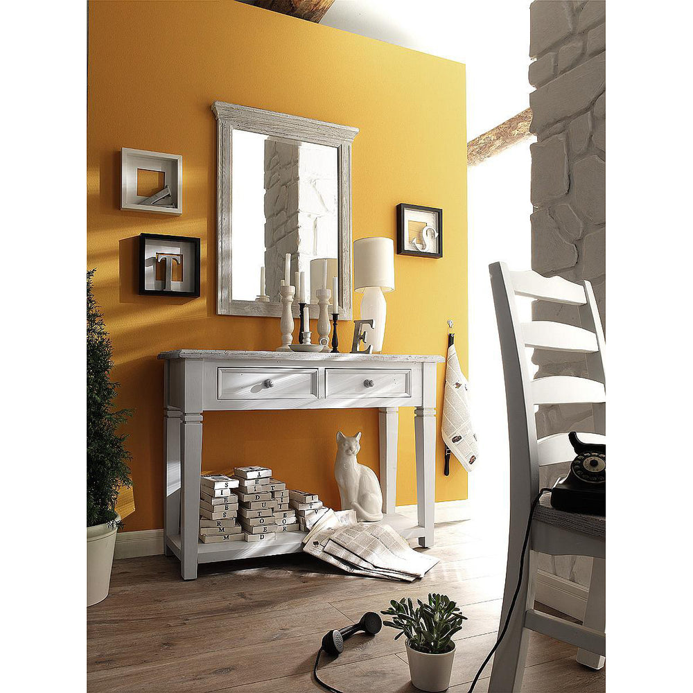 Spiegel Kiefer massiv weiß/white sanded Landhausstil Opus