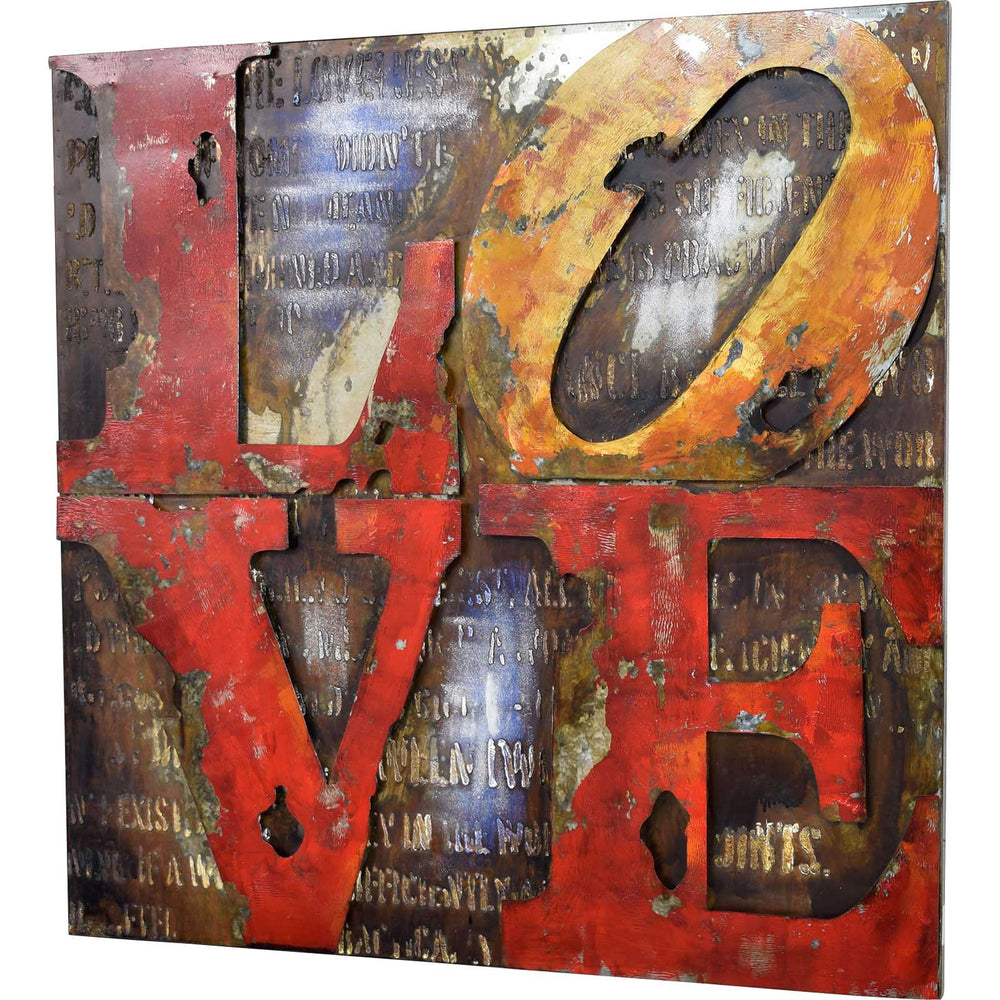 Metallbild Love 100 x 100 cm 3D Vintage / Industrialstyle