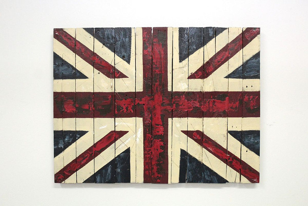 Holzbild 80 x 60 cm Shabby Chic Flagge United Kingdom