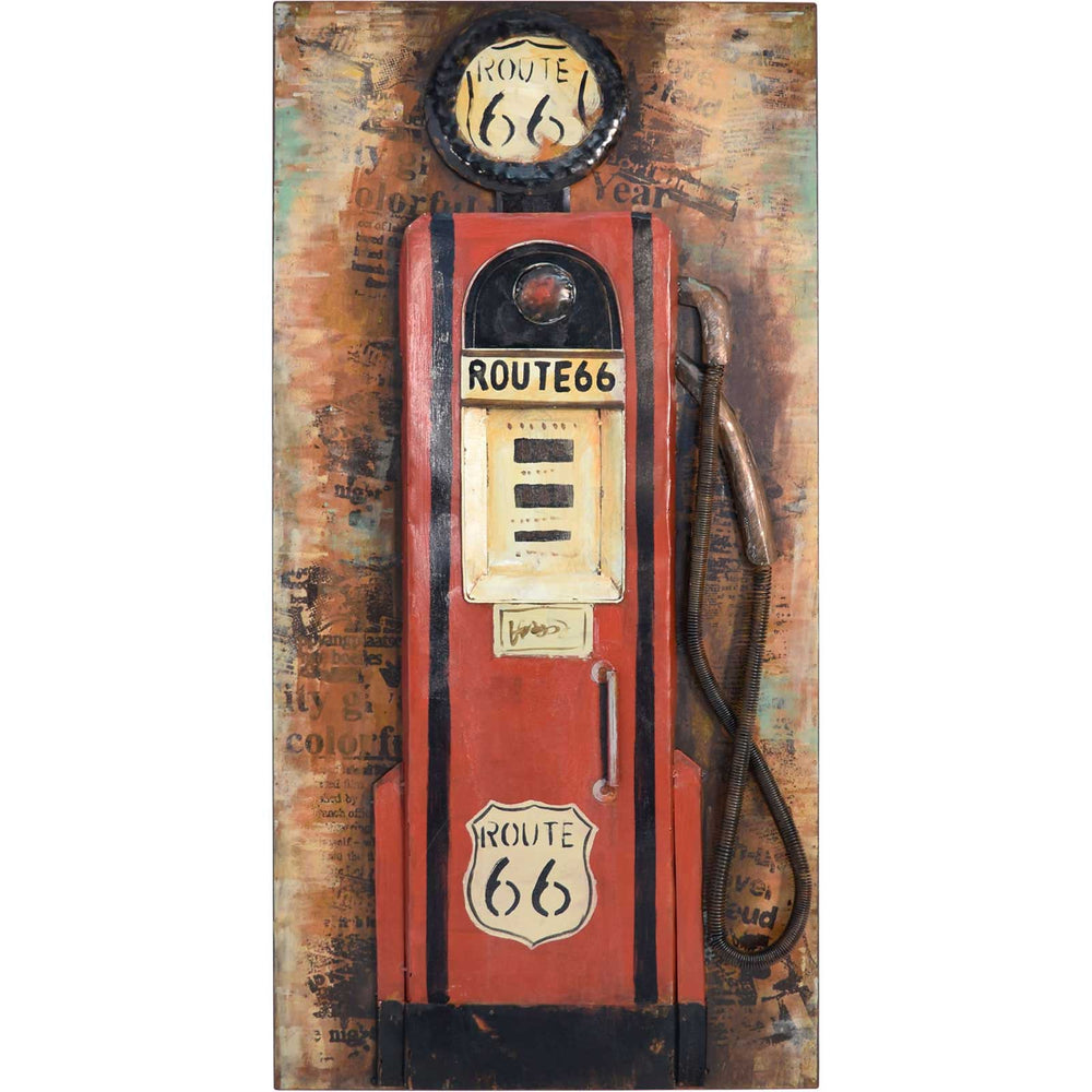Metallbild Zapfsäule 60 x 120 cm 3D Vintagelook / Industrialstyle