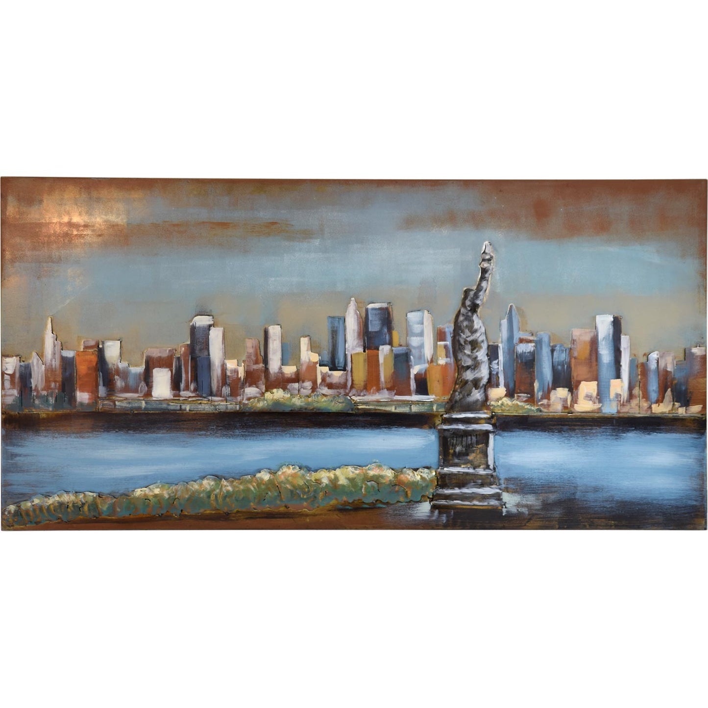 
                  
                    Metallbild Freiheitsstatue 120 x 60 cm 3D-Optik Vintagelook / Industrialstyle
                  
                