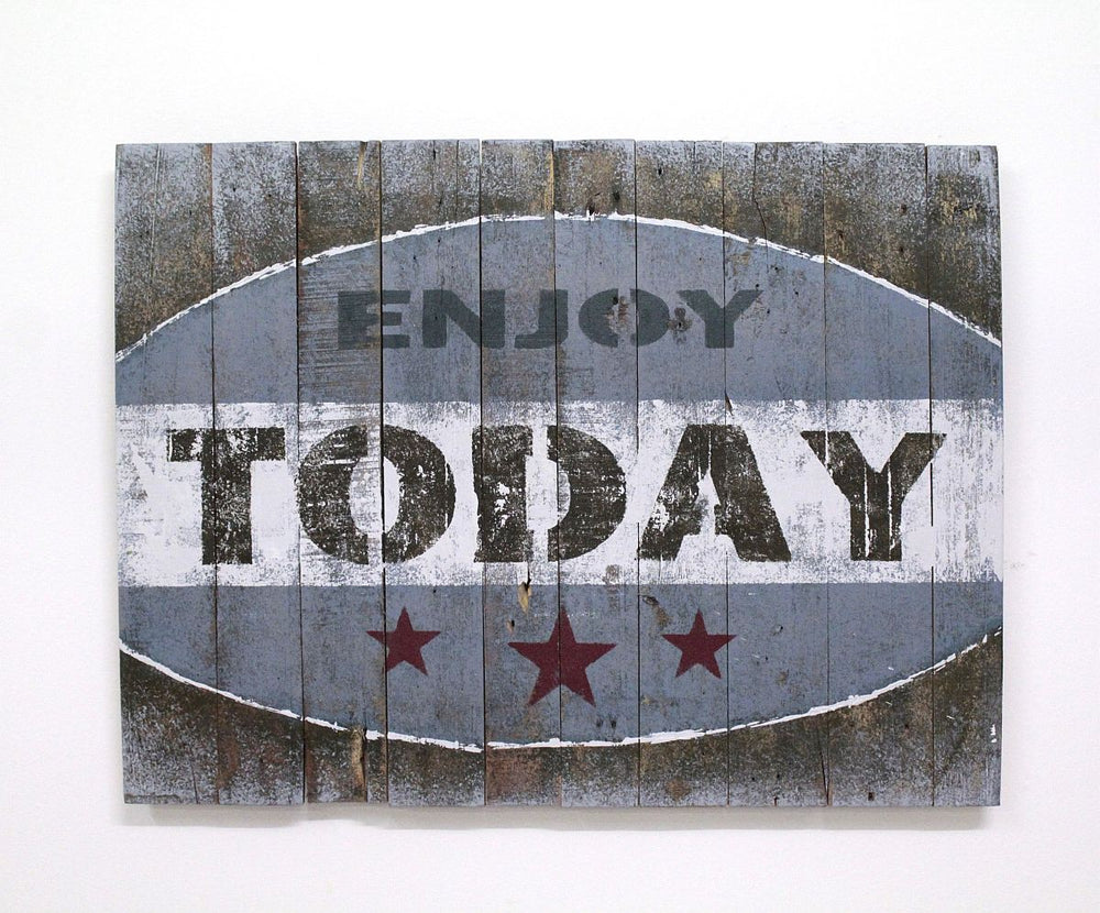 Holzbild 80 x 60 cm Shabby Chic Enjoy Today