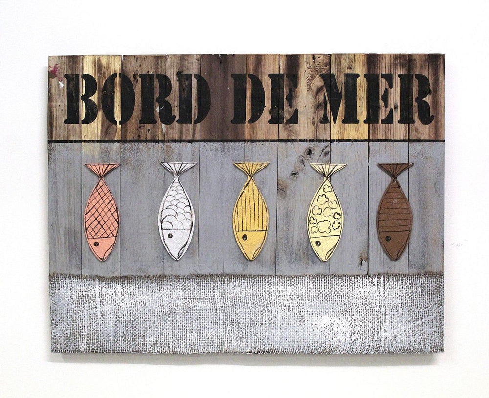 Holzbild 80 x 60 cm Shabby Chic Bord de Mer