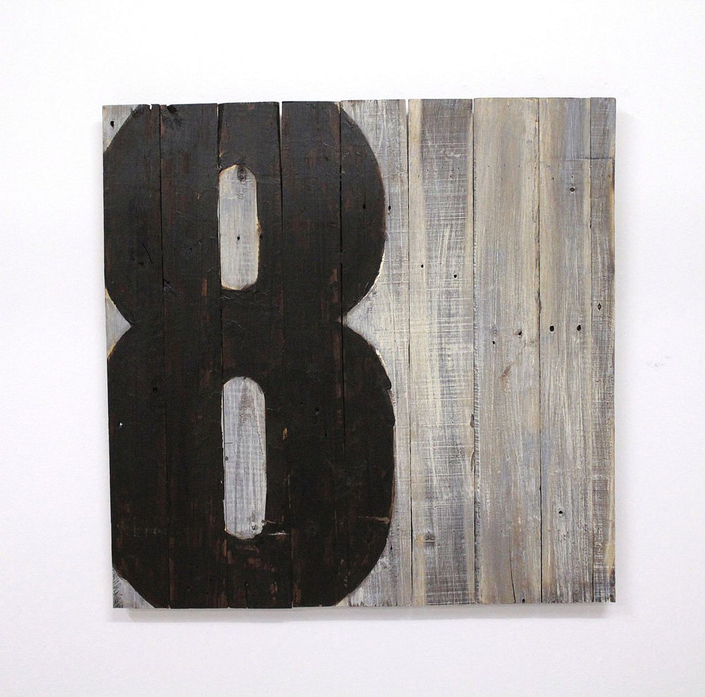 Holzbild 70 x 70 cm Shabby Chic Zahl 8