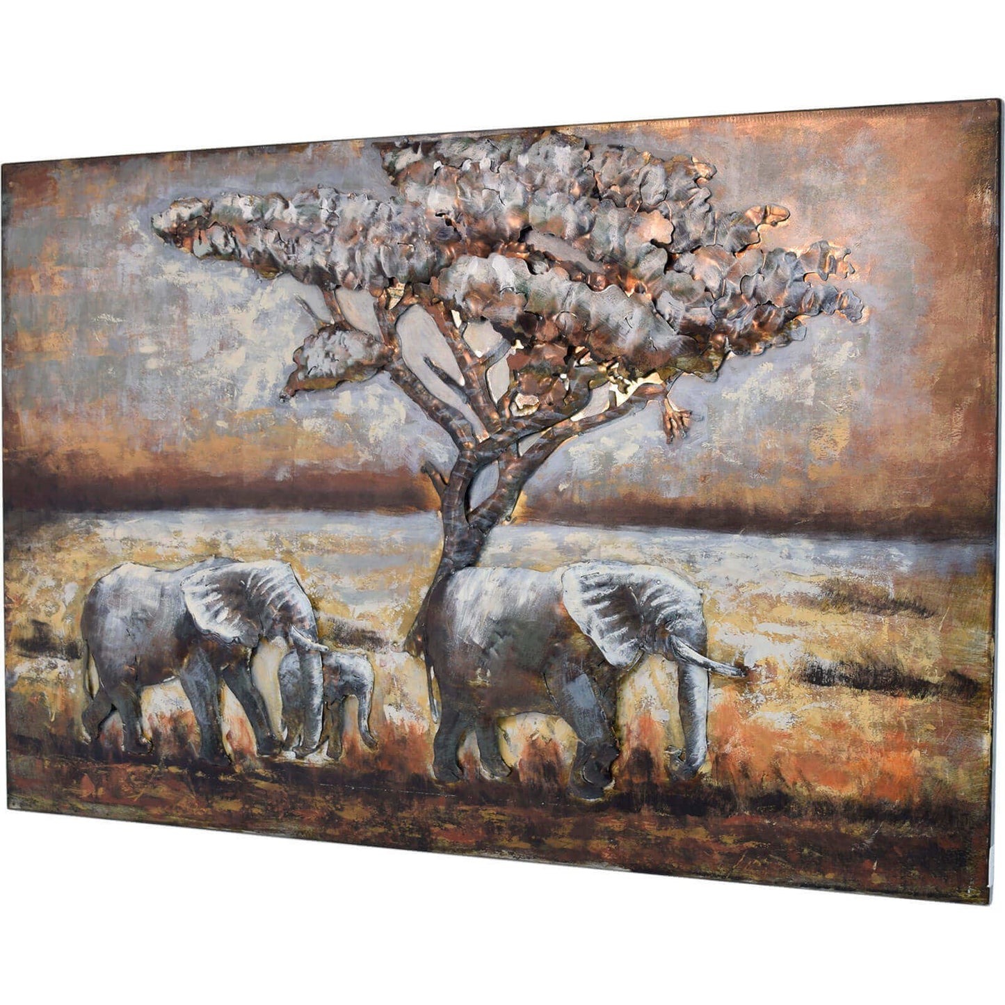 
                  
                    Metallbild Elefanten 120 x 80 cm 3D-Optik Vintagelook / Industrialstyle
                  
                
