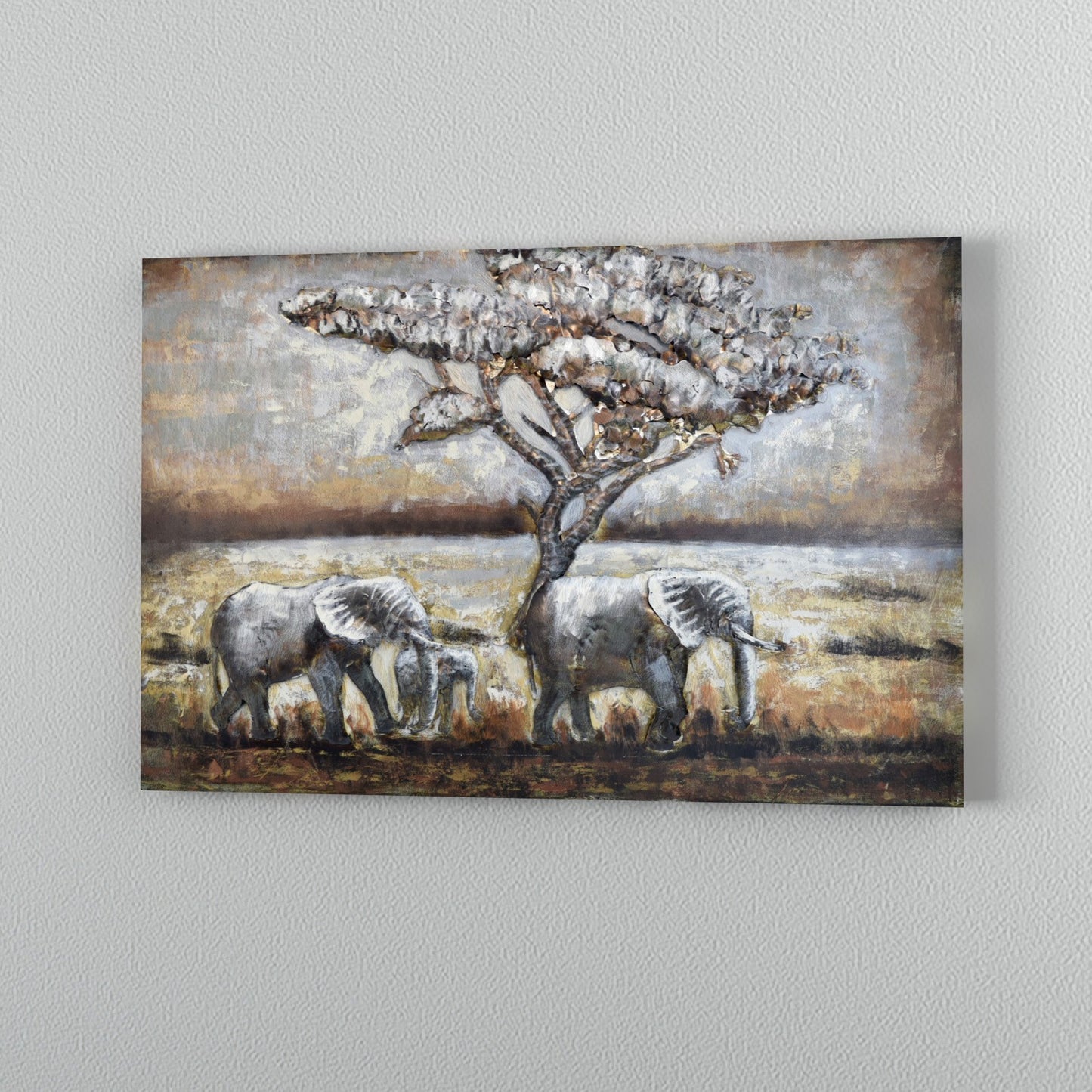 
                  
                    Metallbild Elefanten 120 x 80 cm 3D-Optik Vintagelook / Industrialstyle
                  
                